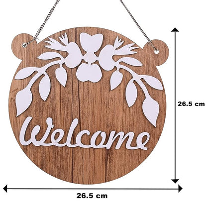 Sehaz Artworks Wooden Wall Hangings Home Décor Items Home Decoration Items Welcome-WHT