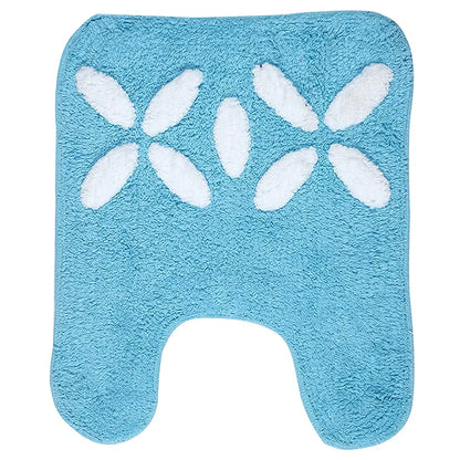 Saral Home Cotton Bathmat with Contour mat Colour Turquoise