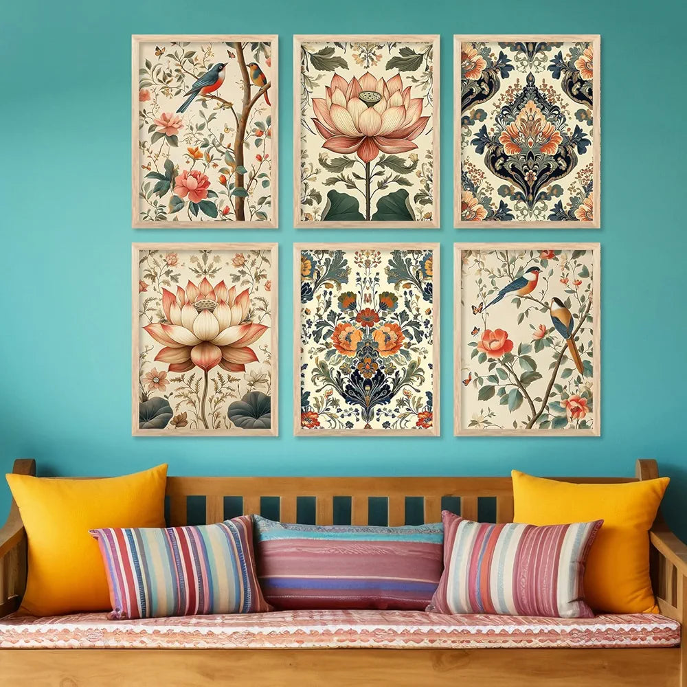 Kotart Traditional Indian Wall Art Nature Poster for Living Room Framed Art 4