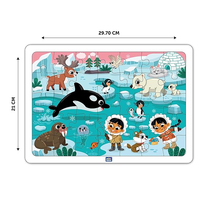 Mini Leaves 35 Piece Puzzle for Kids Polar Adventure Jigsaw Puzzle | Wooden Puzzles for Kids | Educational Toys for Kids 3+ Years