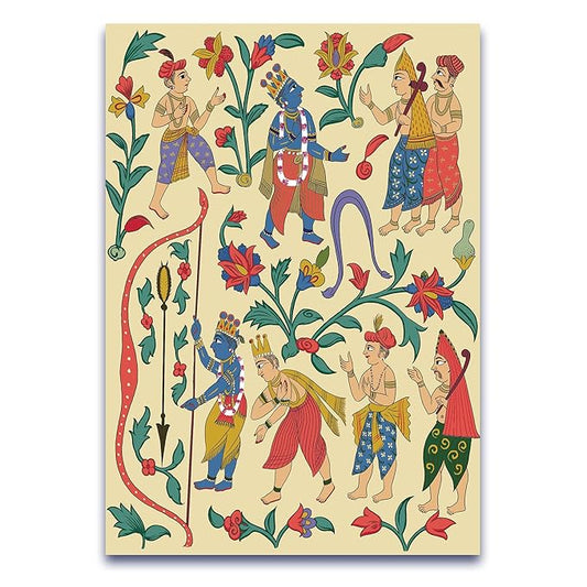 91knots-krishna With Devotees Wooden Jigsaw Puzzle (140 Pieces) for Adults and Kids | Beautiful Indian Artwork Puzzle