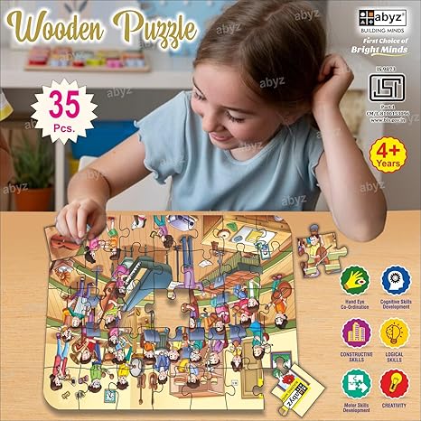 ABYZ Wooden Jigsaw Puzzles for Kids Music Class Jigsaw Puzzle for Kids of Age 4-6 Years 35 Pcs Puzzle