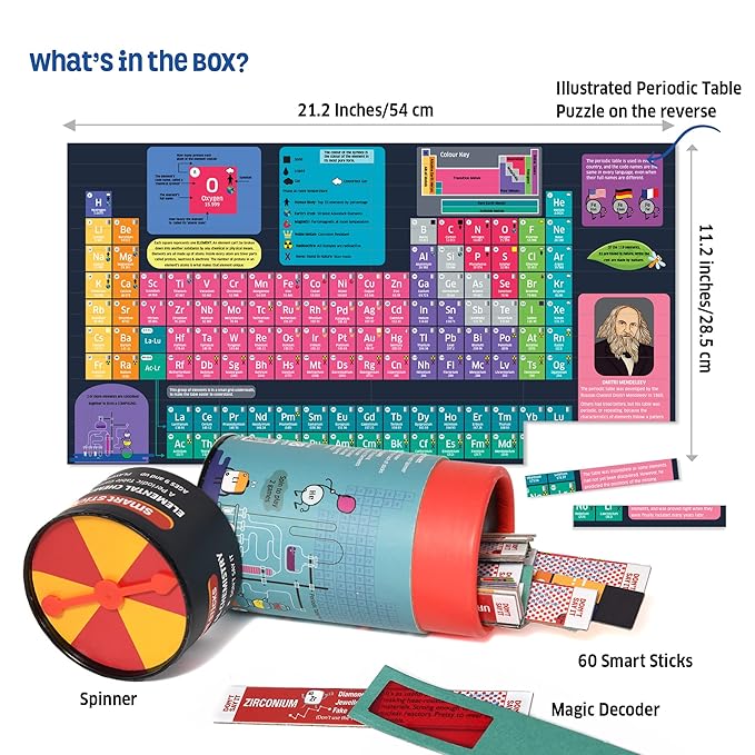 Chalk and Chuckles Science Toys | Smart Sticks Elemental Chemistry Game for Kids | Stem Puzzle and Game