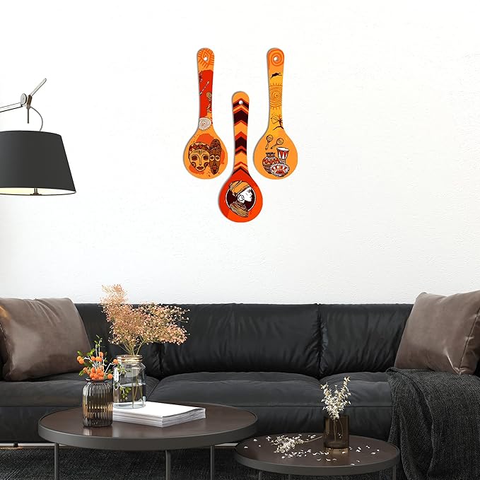 Artvibes Ancient Egyptian Art Wooden Wall Hanger for Home | Set of 3