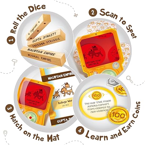 Imagimake Mapology History Quest India Historical Board Game Tokens Ancient Dice Educational Toy