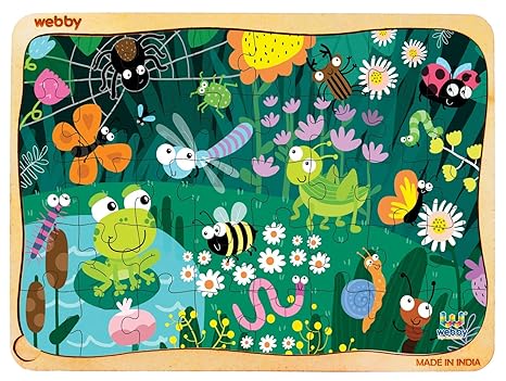 Webby Amazing Bugs Wooden Jigsaw Puzzle 40Pcs