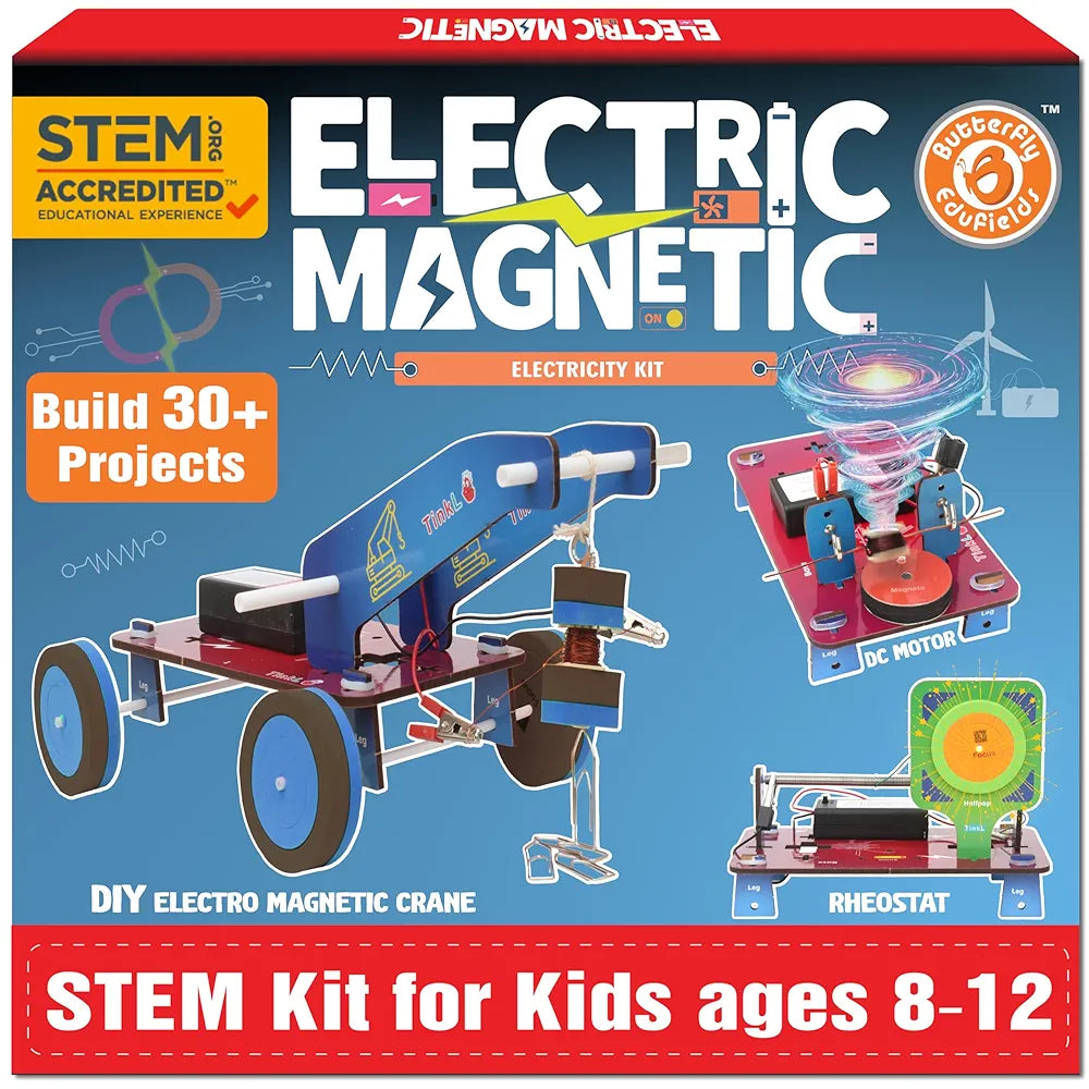 Butterfly EduFields 30In1 Science Project Kit | Birthday Gift For Boys Girls Ages 8 10 12 14 Years | 30+ Electricity Magnetism Diy Stem Projects | Educational Learning Stem Toys For 8 To 12 Year Olds