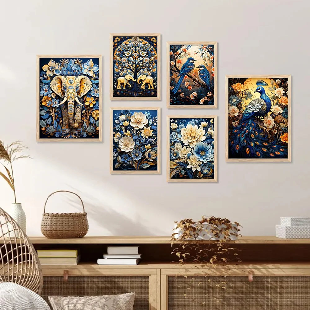 Kotart Aesthetic Modern Art Wall Paintings with Frame Set of 6