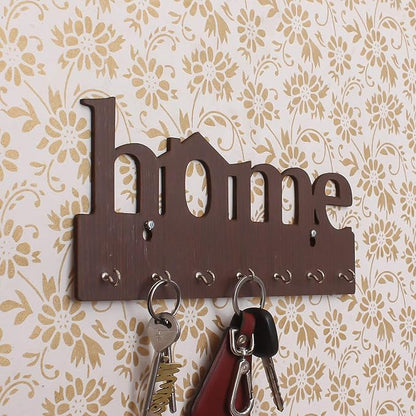 Ecraftindia Home Theme Wooden Key Holder With 7 Hooks