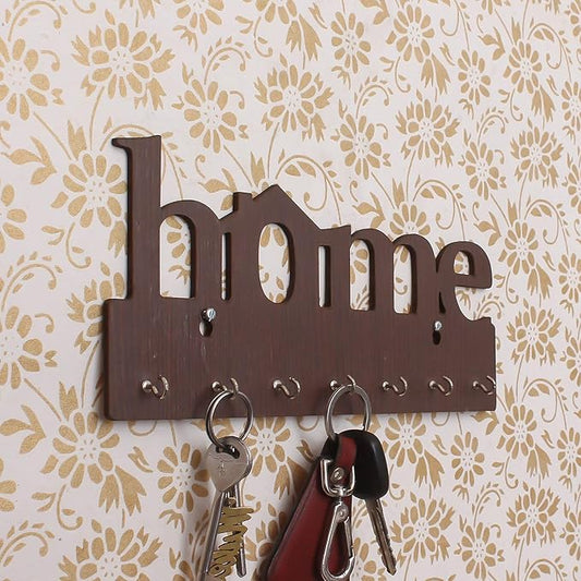 Ecraftindia Home Theme Wooden Key Holder With 7 Hooks