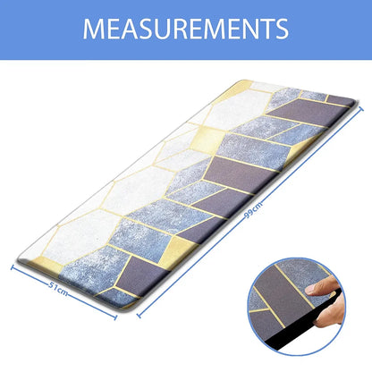 Luxe Home Columbo Anti-Fatigue Kitchen Mat Non-Slip Cushioned Comfort Mat Geometric Mosaic Pattern Standing Desk Mat Colour Cules