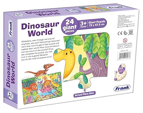 Frank Dinosaur World Giant Floor Jigsaw Puzzle (24 Cardboard Pieces) for Focus and Memory - 15307