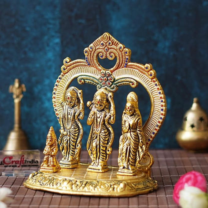 Ecraftindia Ram Darbar Murti, Lord Rama, Sita, Laxman, Hanuman Idol, God Statue for Home, Office, Temple