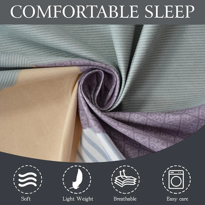 Fresh From Loom Microfiber King Size Bedsheet for Double Bed Floral Design Bed Spread with 2 Pillow Covers 144 TC Blue Grey