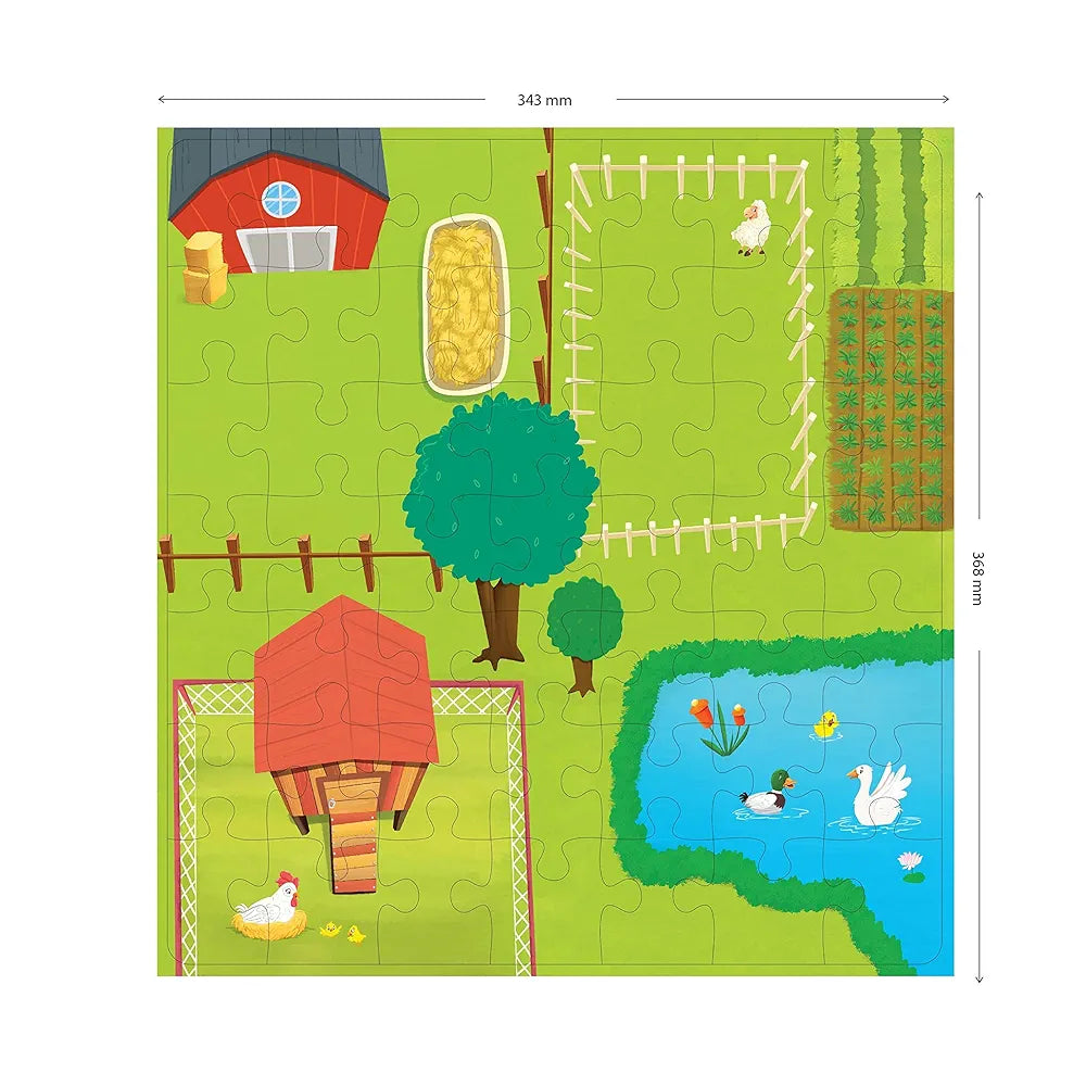 Popcorn Games & Puzzles Farmland 49 Piece Puzzle Kids Jigsaw Game Puzzle - Science Educational Toys for Kids Children 5+ Years