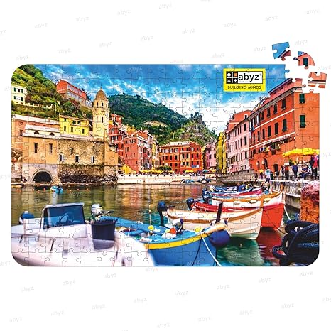 ABYZ Vernazza Village Cinque Terre Italy Wooden Puzzle Play and Learn Educational Puzzle 252 Pieces