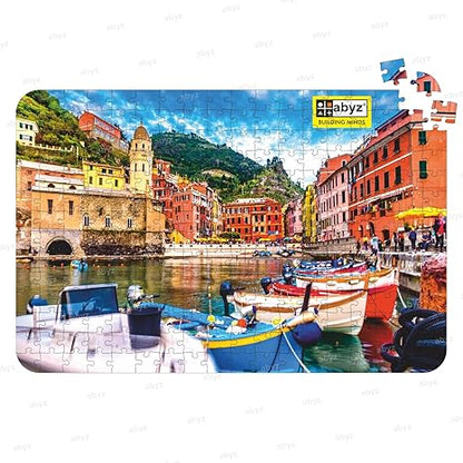 ABYZ Vernazza Village Cinque Terre Italy Wooden Puzzle Play and Learn Educational Puzzle 252 Pieces