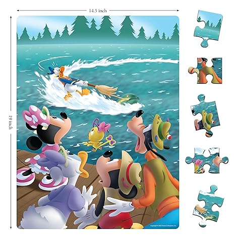 Disney Junior Mickey Book & Puzzles for Kids 3 Years and Above Catch That Fish 1 Book & 20 Piece