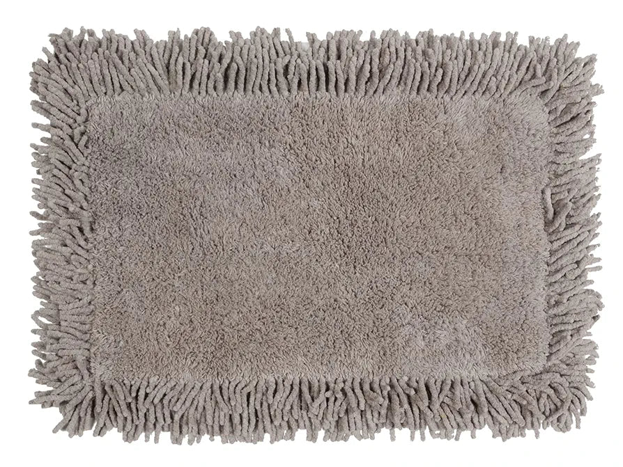 Saral Home Easy Living Cotton Shaggy Mat Colour Light Grey