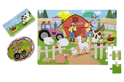 The Book Tree Farm Puzzle Box for Kids I 50+ Jigsaw Puzzle Pieces & 1 Storybook I Educational Toy for Children Age 3+ I Fun with Farm Animals I for Children by Majestic Book Club