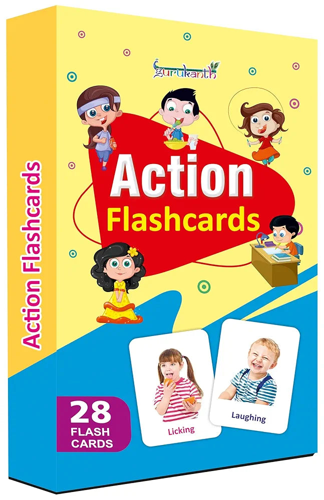 Gurukanth® Premium Action Flash Cards for Kids Early Learning | Easy & Fun Way of Learning 1 Year to 6 Years Babies Smart Toys