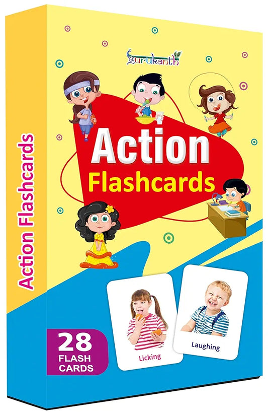 Gurukanth® Premium Action Flash Cards for Kids Early Learning | Easy & Fun Way of Learning 1 Year to 6 Years Babies Smart Toys