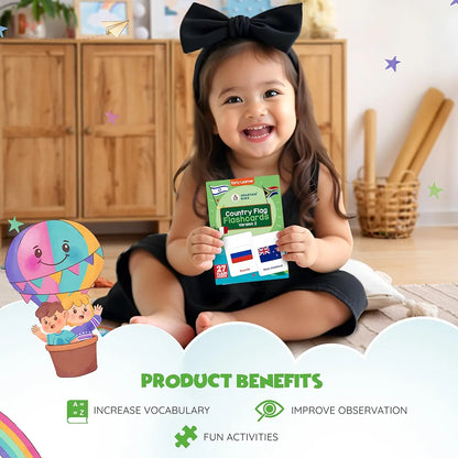 SPARTAN KIDS World Country Flags  Flash Cards for Kids Creative_Thinking | 27 Early Learning Flash Cards Easy & Fun Way of Learning 1 Year to 6 Years Babies