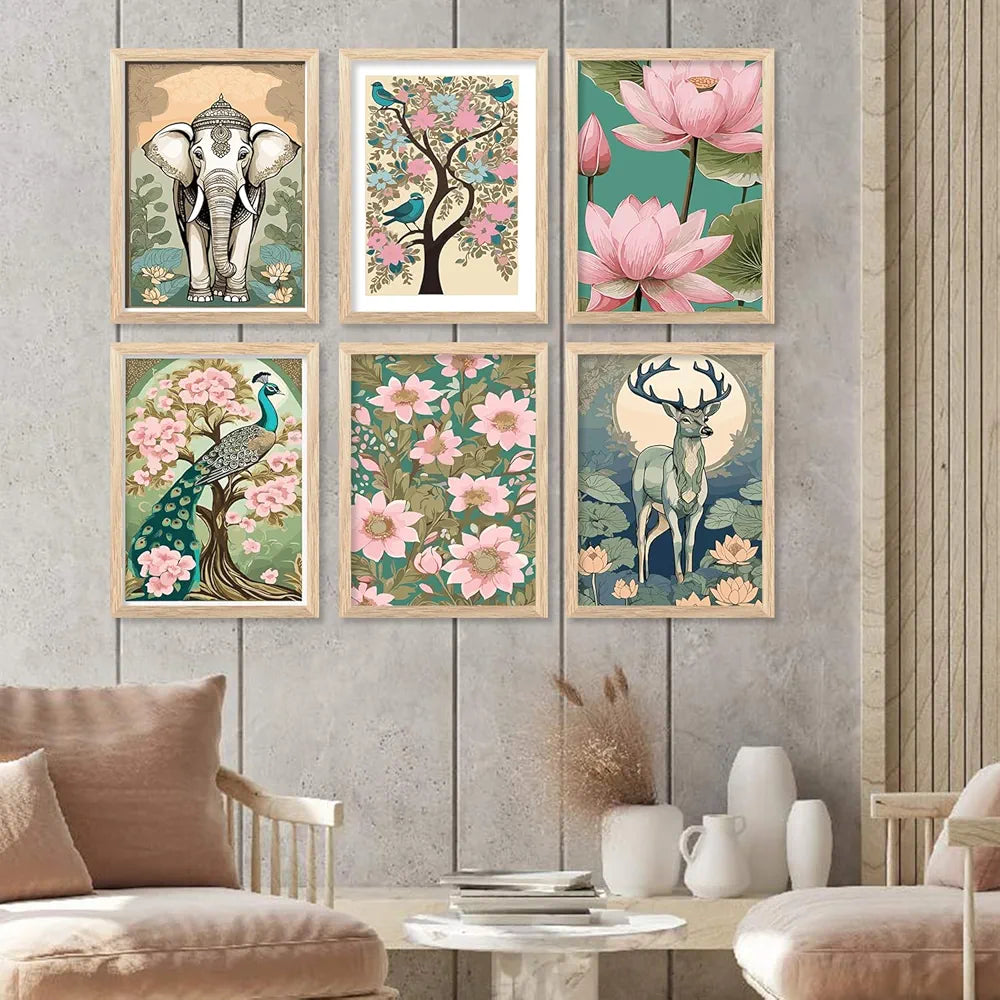 kotart Traditional Indian Inspired Wall Art Prints for Home and Office Decor C