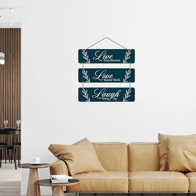 Artvibes Live Love Laugh Wooden Hanger for Home Decor | Wall Hangings for Decoration | Artworks