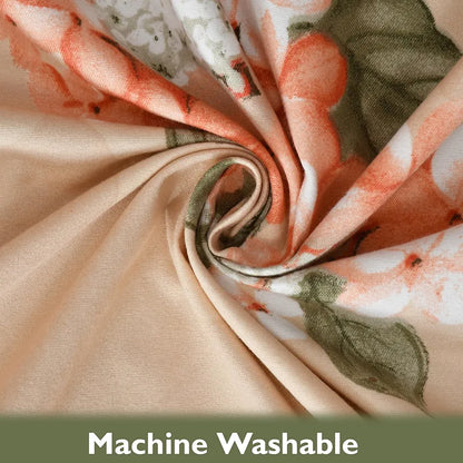 Fresh From Loom Floral Print King Size Bedsheet with 2 Pillow Covers Microfiber 240 TC Beige-Floral