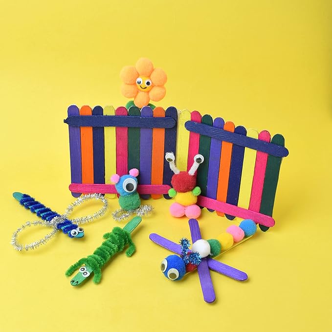 Asian Hobby Crafts Kids Pom Pom Crafts Kit With 50x Pipe Cleaners | Diy Art&crafts Projects