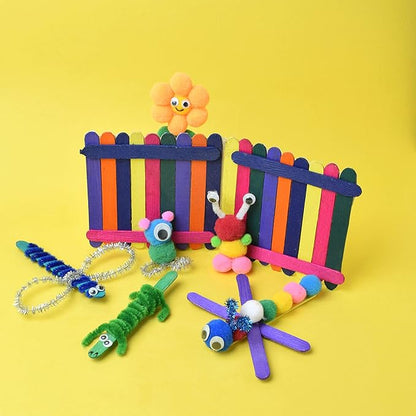 Asian Hobby Crafts Kids Pom Pom Crafts Kit With 50x Pipe Cleaners | Diy Art&crafts Projects