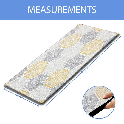 Luxe Home ColumboAnti-Fatigue Kitchen Mat Non-Slip Cushioned Comfort Mat Hexagonal Tile Pattern Standing Desk Mat Colour Honeycomb