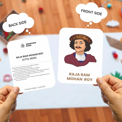SPARTAN KIDS Freedom Fighters Flash Cards for Kids Cognitive_Skills| 27 Early Learning Flash Cards Easy & Fun Way of Learning 1 Year to 6 Years Babies