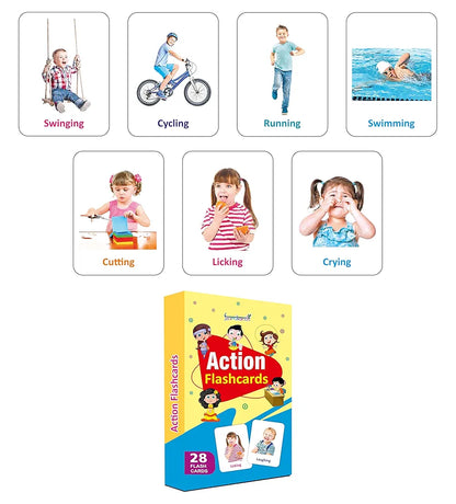 Gurukanth® Premium Action Flash Cards for Kids Early Learning | Easy & Fun Way of Learning 1 Year to 6 Years Babies Smart Toys
