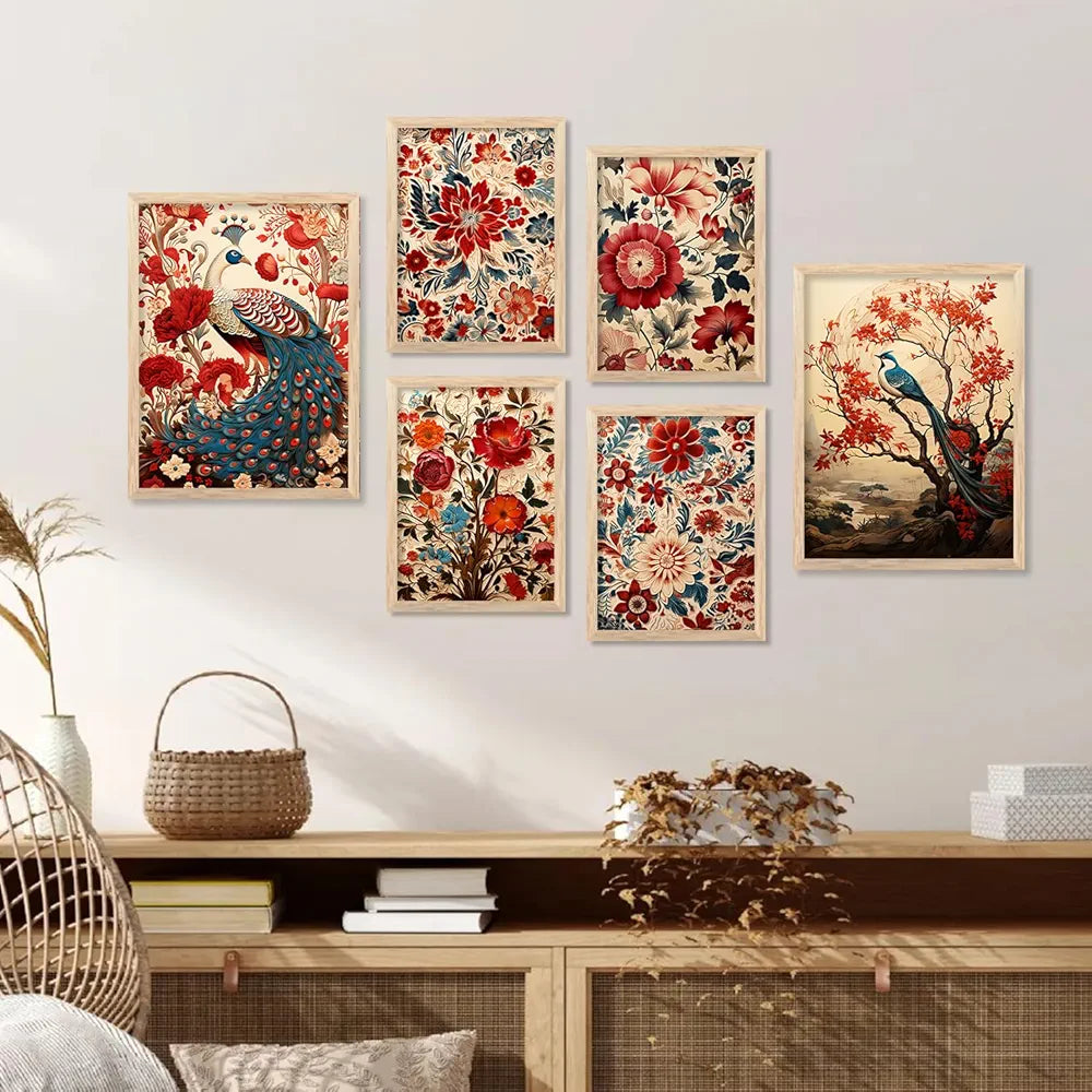 Kotart Madhubani Art Paintings with Frame Traditional Framed Painting Pack of 6 D