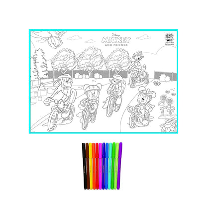 RATNA'S My Colouring Mat Disney & Marvel Theme for Kids Washable and Reusable Coloring Kit, Big Size Mat  DIY Painting Kit 