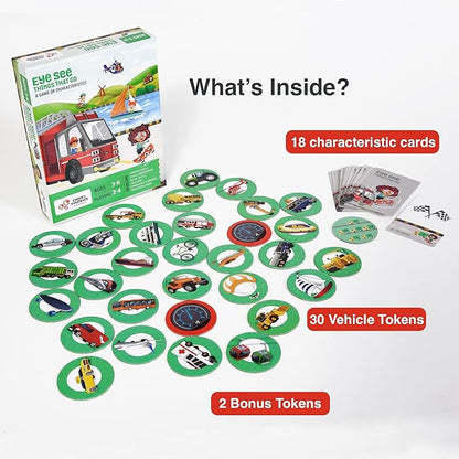 Chalk and Chuckles Educational Game- Eye See Things That Go | Gifts for Kids Age 3-6 | Super Fun Learning Toys