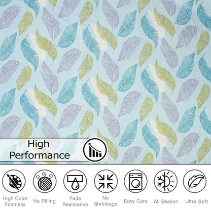 Fresh From Loom Floral XXL King Size Bed Bedsheet for Double Bed 240 TC Bed Sheet with 2 Pillow Cover Printed Aqua Pankh