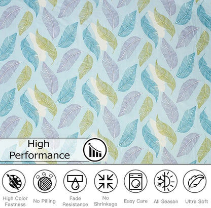 Fresh From Loom Microfiber Soft Cotton Single Size Bedsheet 200 TC with 1 Pillow Cover Aqua Pankh