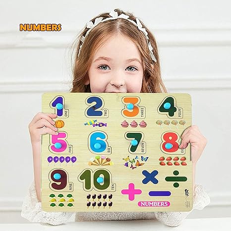 Highroof 1-10 Number Wooden Puzzle Kids Games Toys For Kids 3+ Jigsaw Puzzles For Adults