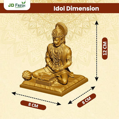 Jd Fresh 4.5 Inch Bajrangbali Statue with Gada - Gold