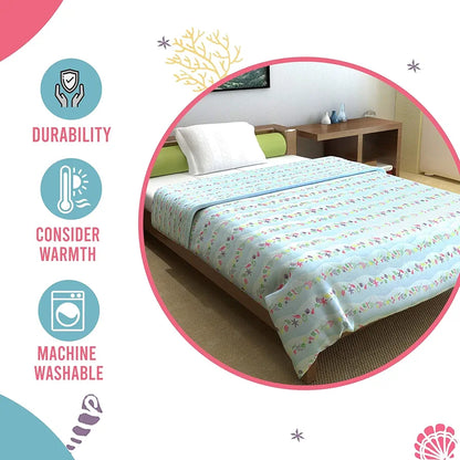 Divine Casa 120 GSM Cotton Single Bed Comforter Soft & Lightweight Reversible All-Season Blanket Colour Cosmic Sky