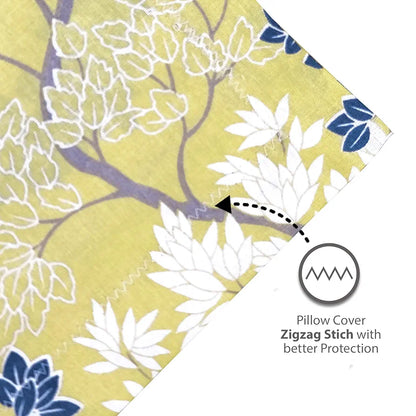 Divine Casa 100% Cotton Bedsheet for Single Bed 144 TC Bedsheet Single Size Bed Cotton with 1 Pillow Cover Colour Sunshine Yellow