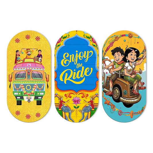 Artvibes Enjoy the Ride Travel Quote Wooden Wall Hanger for Home | Artworks | Set of 3