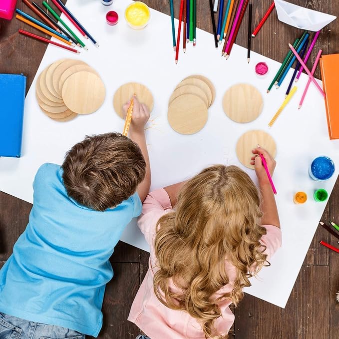 Mini Leaves Combo Pack of 24 | Brown, 12 Round & 12 Square | Mdf Coaster Unfinished Wood Pieces Blank for Diy Craft Projects