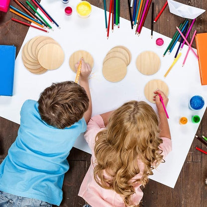 Mini Leaves Combo Pack of 24 | Brown, 12 Round & 12 Square | Mdf Coaster Unfinished Wood Pieces Blank for Diy Craft Projects