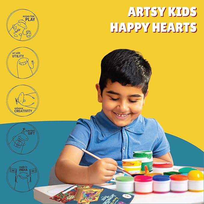 Kalakaram Diy Kerala Mural Jewellery Box Painting Kit | Cultural Education & Indian History Kit | Diy Kit for Kids | Educational Kit for Kids