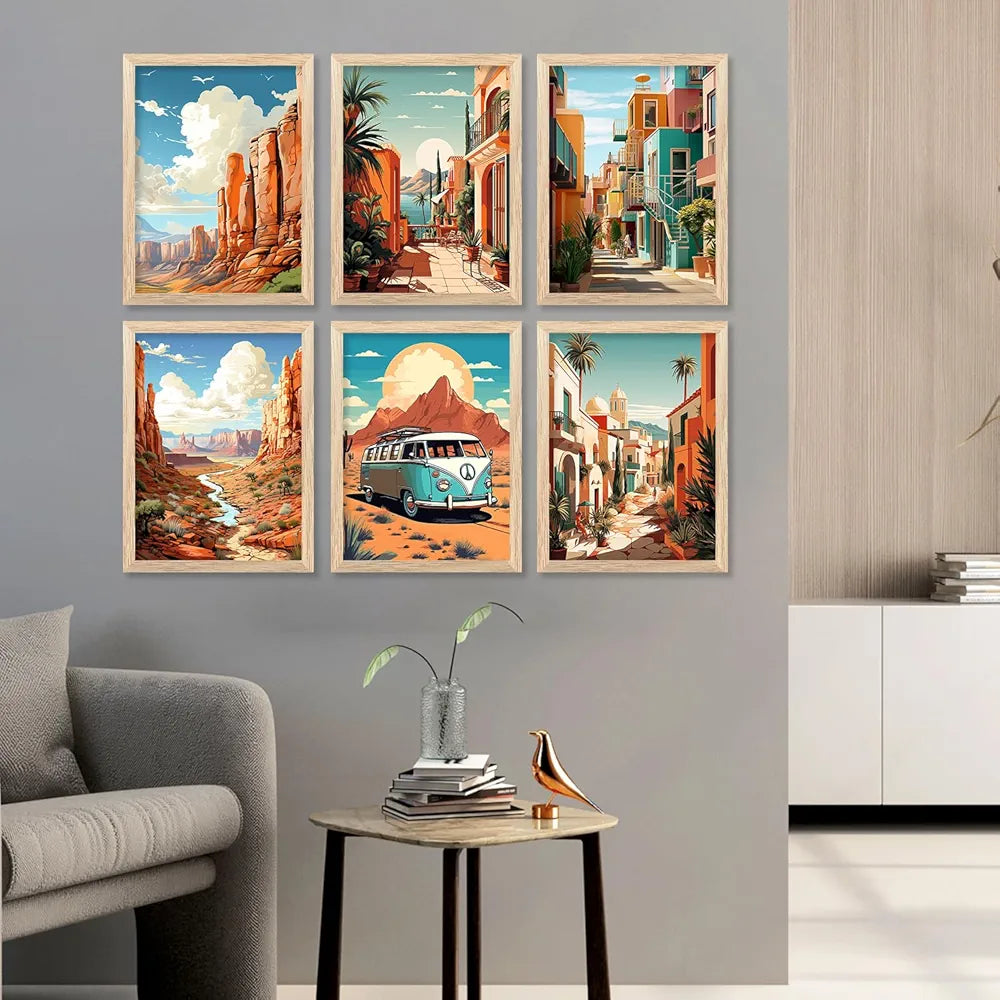 Kotart Travel Theme Digital Painting Travel Inspired Wall Art Prints A