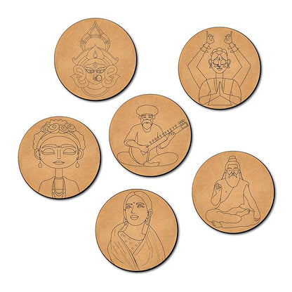 Mini Leaves Wooden Mandala Painting Kit Tea Coasters Art and Craft Kit for Girls Boys 9-12 Years Coaster Diy Kit Set of 6